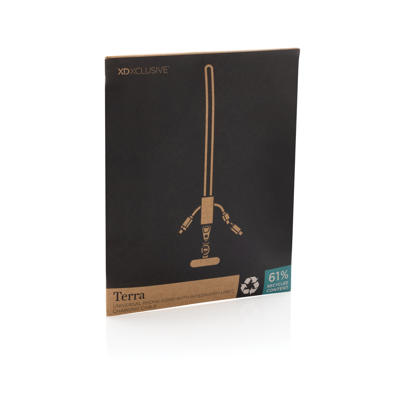 Load image into Gallery viewer, XD Xclusive Terra RCS recycled PET phone and tablet charging cable with 60W dual charge for fast device power.