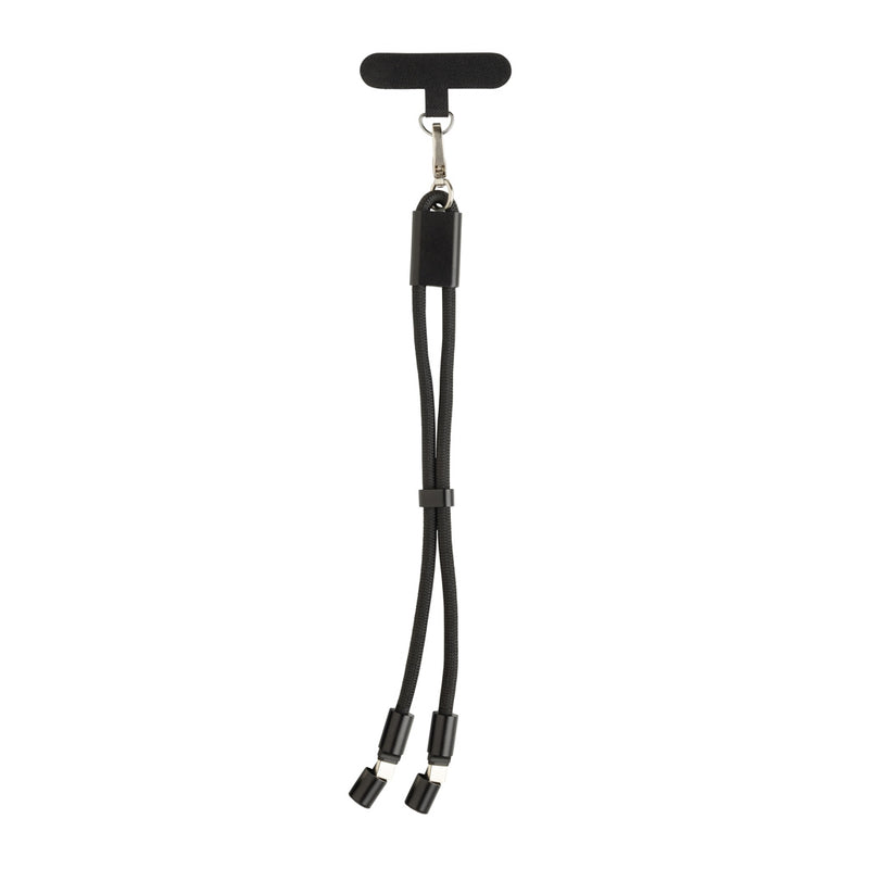 Load image into Gallery viewer, XD Collection phone wrist strap with 60W cable for fast charging, compatible with phones and tablets, shown with the accessory and cable.
