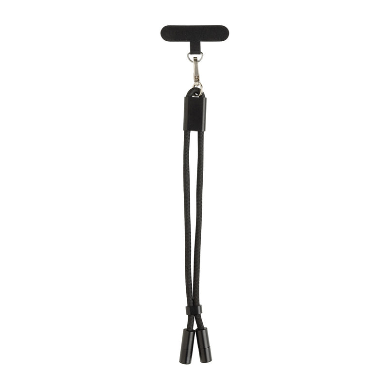Load image into Gallery viewer, XD Collection phone wrist strap with 60W cable for fast charging, compatible with phones and tablets, shown with the accessory and cable.