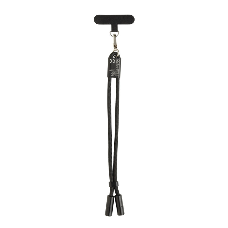 Load image into Gallery viewer, XD Collection phone wrist strap with 60W charging cable for phones and tablets, shown with attached cable and strap detail.