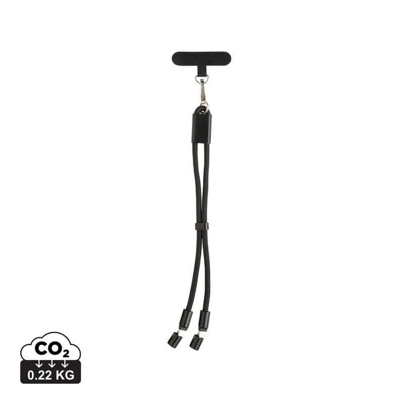 Load image into Gallery viewer, XD Collection phone wrist strap with 60W cable for fast charging, compatible with phones and tablets, shown with attached cable.