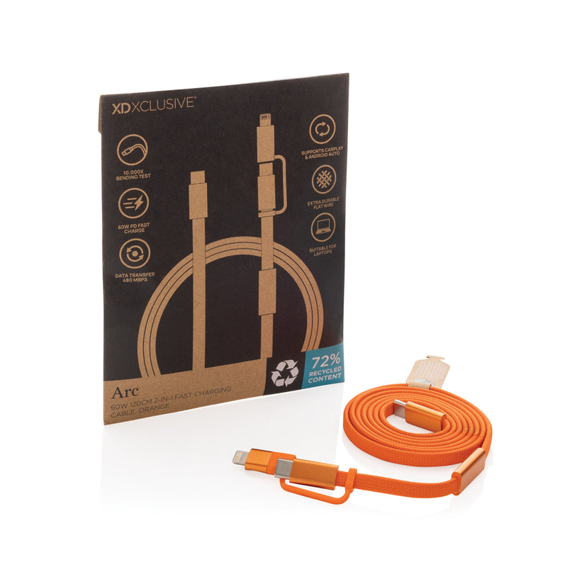 Load image into Gallery viewer, Arc RCS 60W 120 cm 2-in-1 fast charging cable - Custom Wood Designs