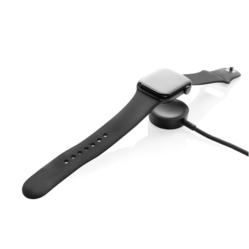 Load image into Gallery viewer, XD Xclusive Terra RCS rPET 6-in-1 charging cable with watch charger for phones and tablets, showing multiple connector tips