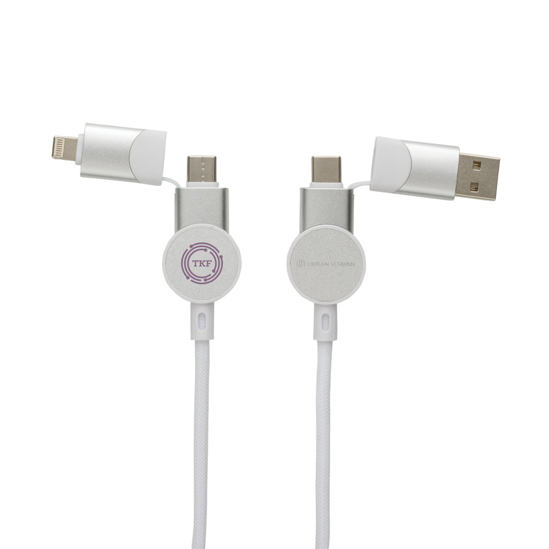 Load image into Gallery viewer, Oakland RCS recycled plastic 6-in-1 fast charging 45W cable - Custom Wood Designs