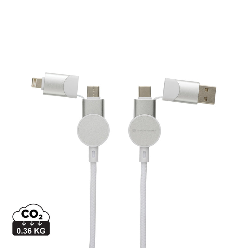 Load image into Gallery viewer, Oakland RCS recycled plastic 6-in-1 fast charging 45W cable - Custom Wood Designs