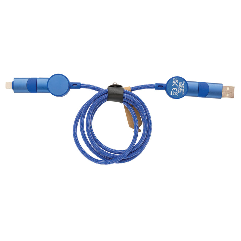 Load image into Gallery viewer, Oakland RCS recycled plastic 6-in-1 fast charging 45W cable - Custom Wood Designs
