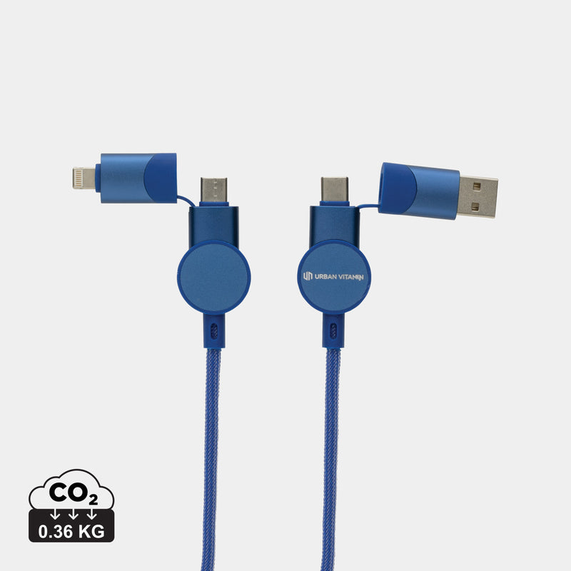 Load image into Gallery viewer, Oakland RCS recycled plastic 6-in-1 fast charging 45W cable - Custom Wood Designs