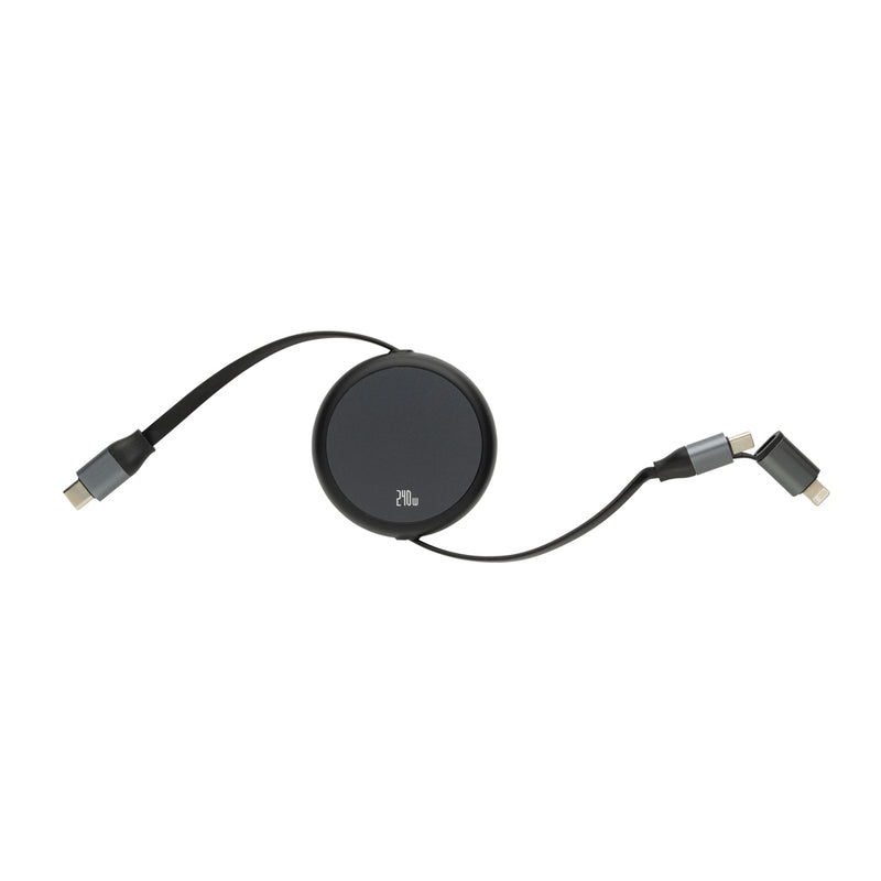 Load image into Gallery viewer, XD Xclusive Terra RCS recycled aluminium 2-in-1 retractable cable for phone and tablet charging and data transfer.