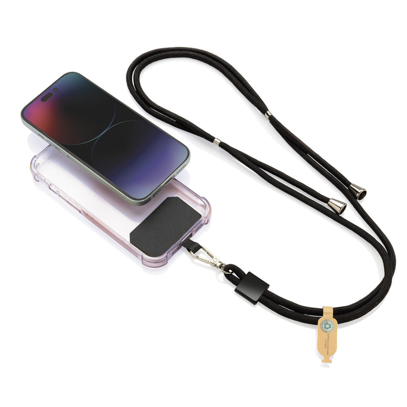 Load image into Gallery viewer, XD Collection CarryLoop RCS recycled PET adjustable phone holder lanyard with clip for secure carrying of phones and tablets.