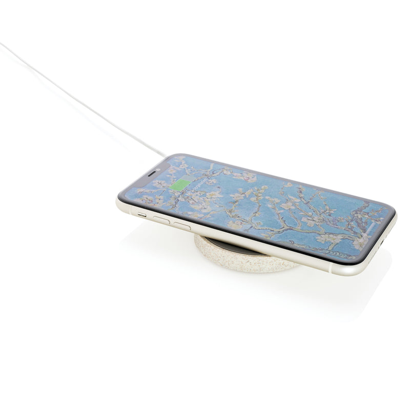 Load image into Gallery viewer, Wheat Straw 5W round wireless charging pad - Custom Wood Designs