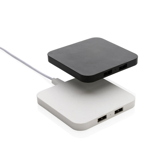 RCS recycled plastic 10W Wireless charger with USB Ports - Custom Wood Designs