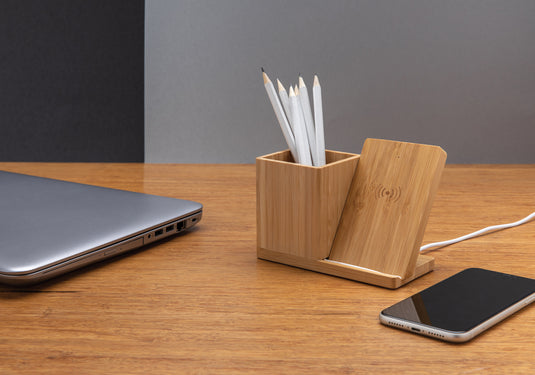 Calgary bamboo 10W wireless charger - Custom Wood Designs