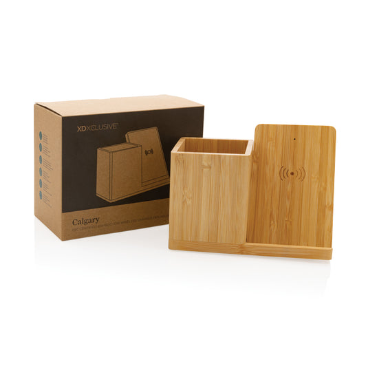 Calgary bamboo 10W wireless charger - Custom Wood Designs