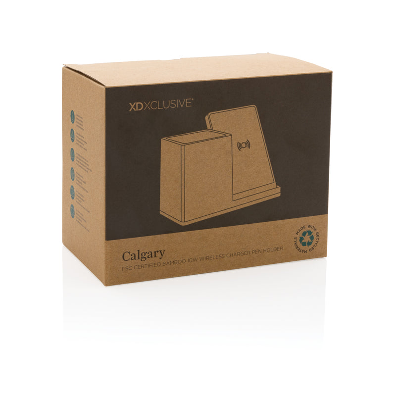 Load image into Gallery viewer, Calgary bamboo 10W wireless charger - Custom Wood Designs