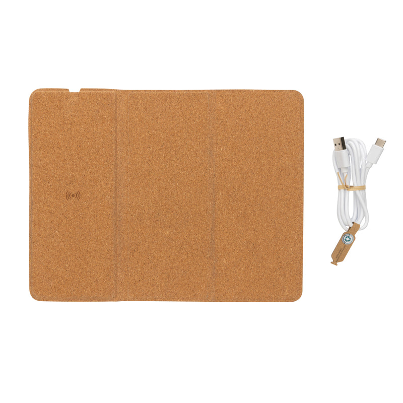 Load image into Gallery viewer, 10W wireless charging cork mousepad and stand - Custom Wood Designs