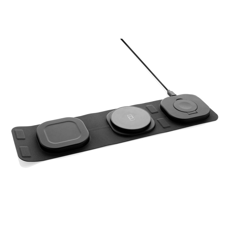 Load image into Gallery viewer, Swiss Peak RCS rplastic 3-in-1 wireless 15W travel charger - Custom Wood Designs