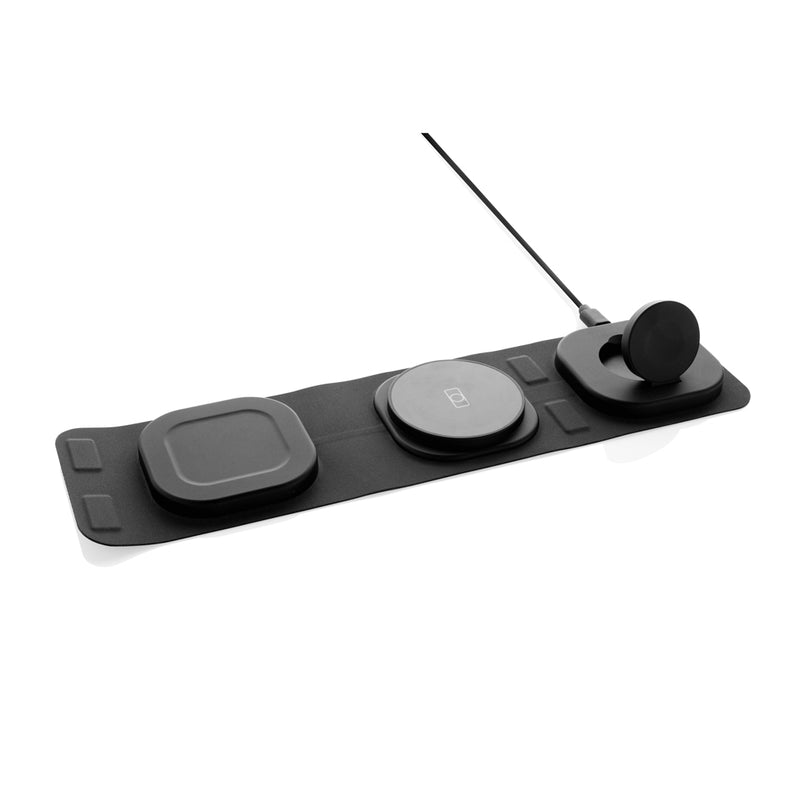 Load image into Gallery viewer, Swiss Peak RCS rplastic 3-in-1 wireless 15W travel charger - Custom Wood Designs