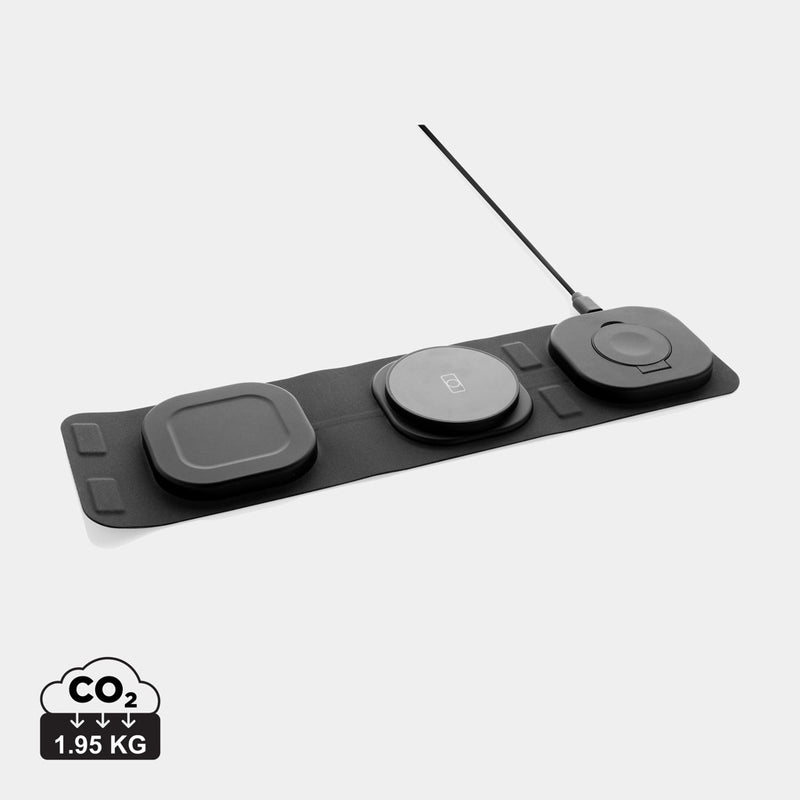 Load image into Gallery viewer, Swiss Peak RCS rplastic 3-in-1 wireless 15W travel charger - Custom Wood Designs