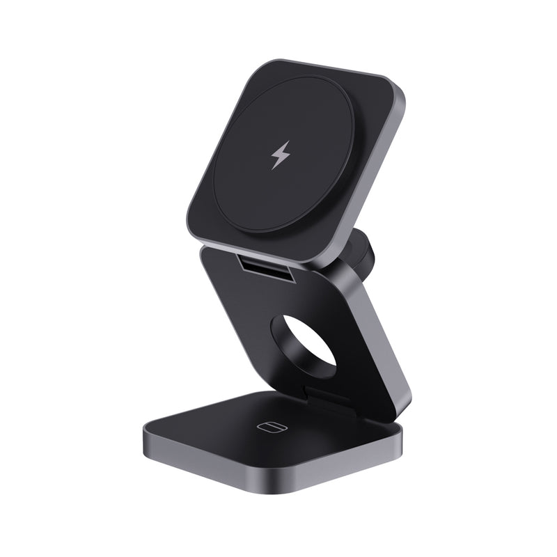 Load image into Gallery viewer, Terra RCS recycled aluminum foldable 3 in 1 15W charger - Custom Wood Designs