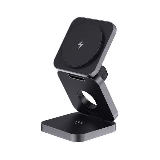 Terra RCS recycled aluminum foldable 3 in 1 15W charger - Custom Wood Designs