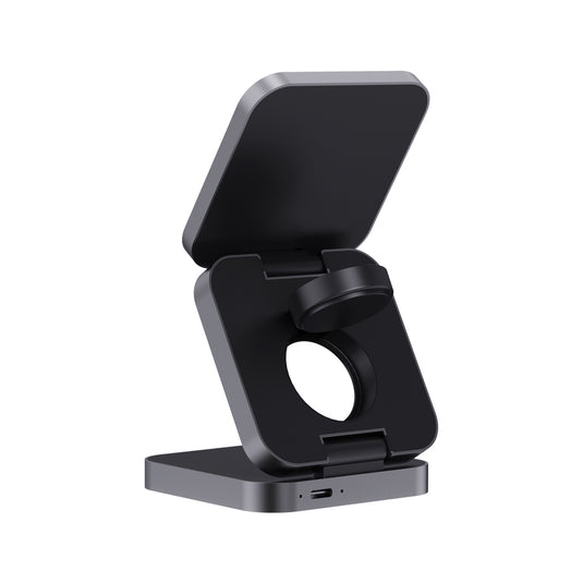 Terra RCS recycled aluminum foldable 3 in 1 15W charger - Custom Wood Designs
