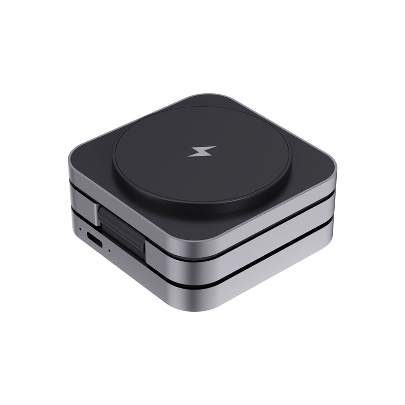 Load image into Gallery viewer, Terra RCS recycled aluminum foldable 3 in 1 15W charger - Custom Wood Designs