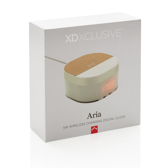 Aria 5W Wireless Charging Digital Clock - Custom Wood Designs