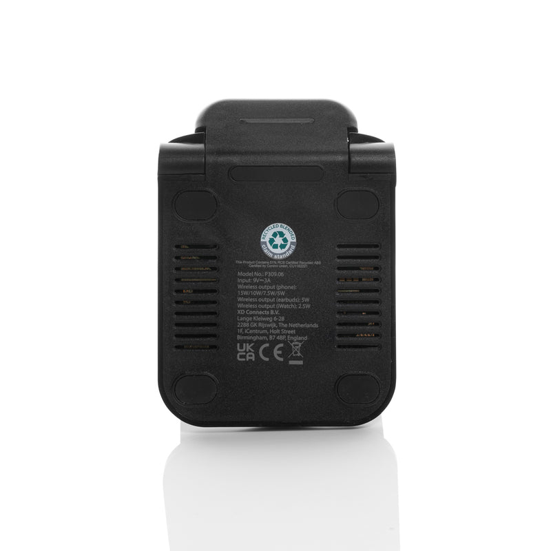 Load image into Gallery viewer, Powerpal 3 in 1 RCS recycled plastic 15W charger - Custom Wood Designs