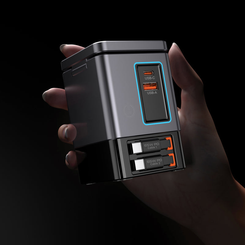 Load image into Gallery viewer, Urban Vitamin Sacramento 105W GAN charger+retractable cables - Custom Wood Designs Urban Vitamin Sacramento 105W GAN charger+retractable cables