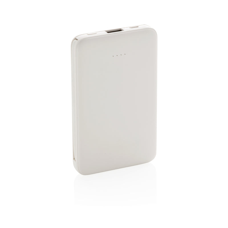 Load image into Gallery viewer, XD Collection 5,000 mAh pocket powerbank with integrated cables for charging phones and tablets. Compact and portable.