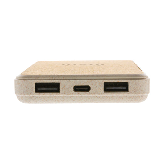 Cork and Wheat Straw 8.000 mAh 5W wireless powerbank - Custom Wood Designs