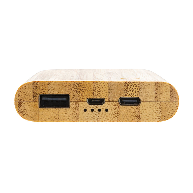 Load image into Gallery viewer, Bamboo 5.000 mAh powerbank - Custom Wood Designs
