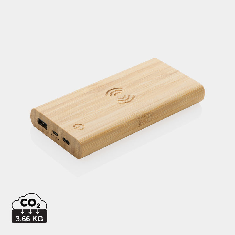 Load image into Gallery viewer, Bamboo 8.000 mAh 5W wireless powerbank - Custom Wood Designs