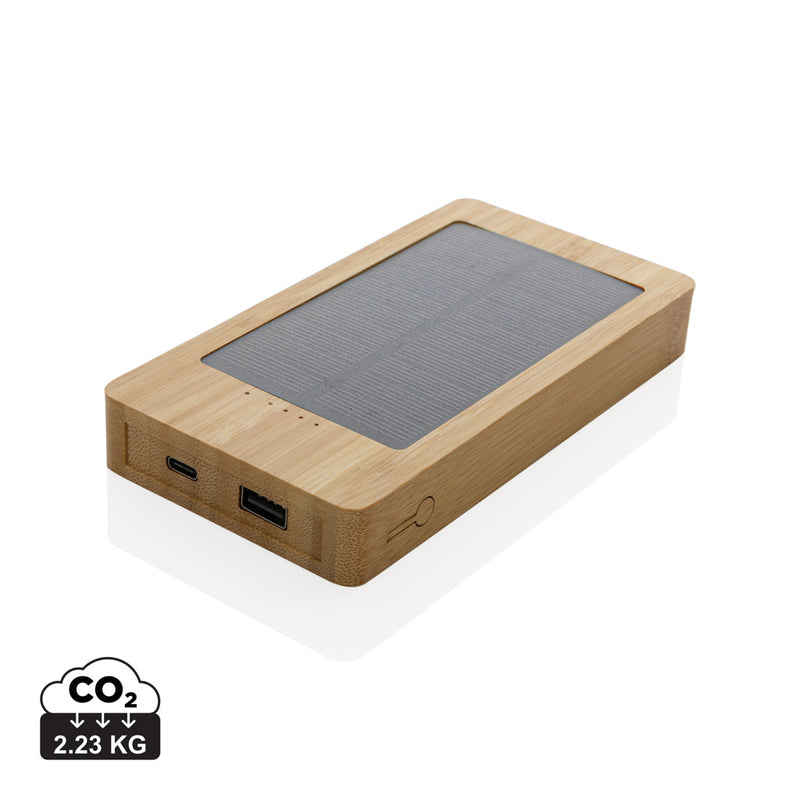 Load image into Gallery viewer, Sunwick 10.000 mAh Bamboo solar powerbank - Custom Wood Designs