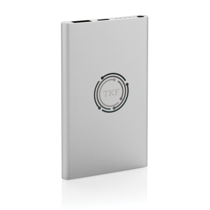 Load image into Gallery viewer, XD Collection RCS recycled plastic and aluminum 4000mAh powerbank with Type-C port for phone and tablet charging.