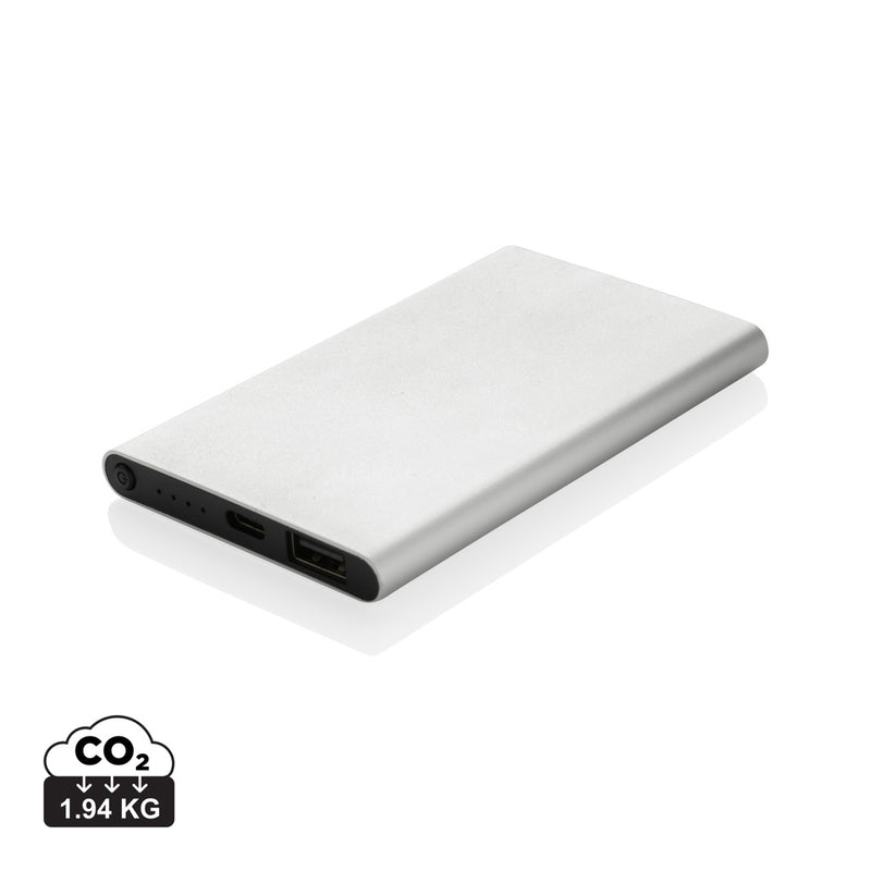 Load image into Gallery viewer, XD Collection RCS recycled plastic and aluminum 4000mAh powerbank with Type C port for phone and tablet charging.