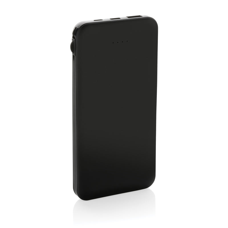Load image into Gallery viewer, Lockhart RCS recycled plastic 10,000mAh power bank with integrated cables, by XD Collection, for phone and tablet charging.