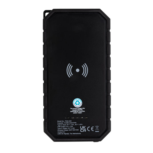 RCS recycled plastic Solar powerbank with 10W Wireless - Custom Wood Designs