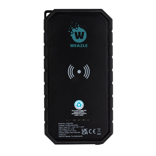 RCS recycled plastic Solar powerbank with 10W Wireless - Custom Wood Designs