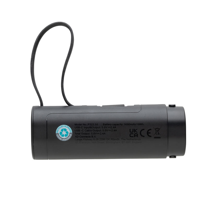 Load image into Gallery viewer, XD Collection CycleCell 5000mAh removable powerbank for phones and tablets, portable battery accessory in black