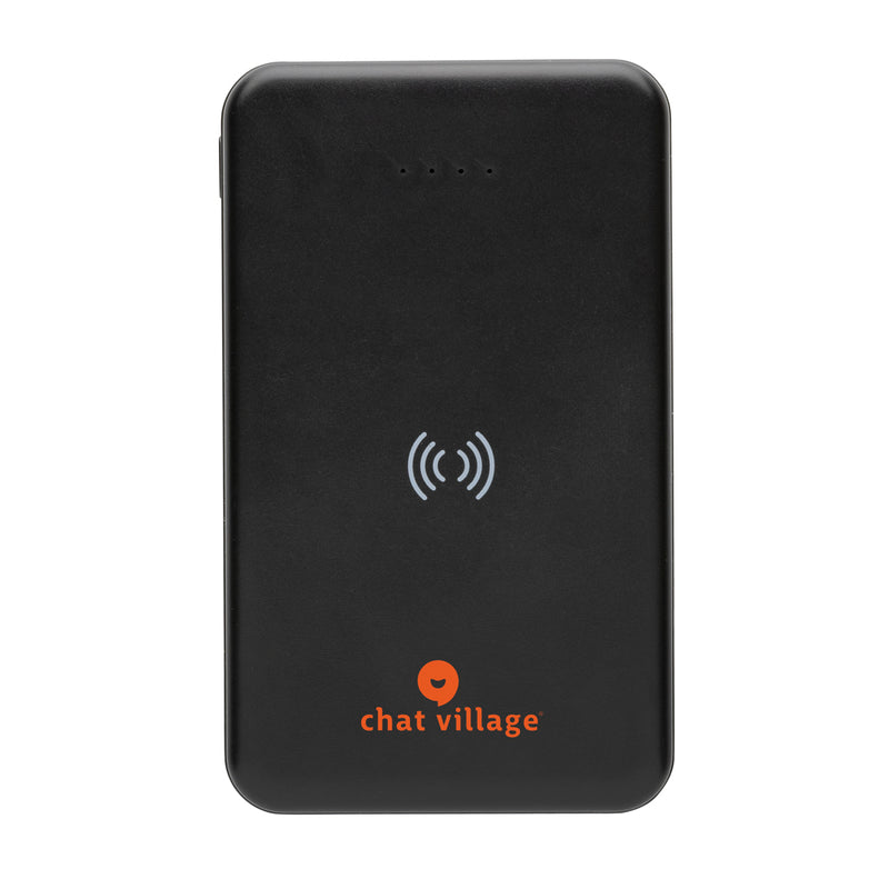 Load image into Gallery viewer, XD Collection RCS recycled plastic 5000mAh wireless powerbank for phones and tablets with 5W charging, in a compact design.