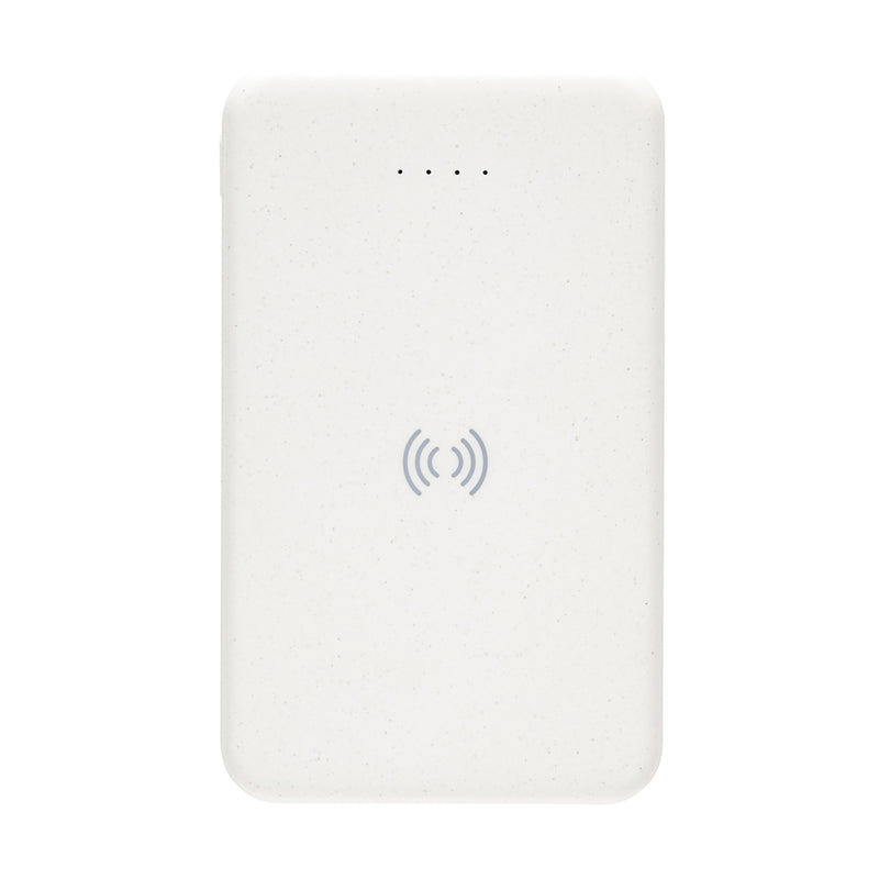 Load image into Gallery viewer, XD Collection RCS recycled plastic 5,000 mAh wireless powerbank for phones and tablets, compact and eco-friendly design.