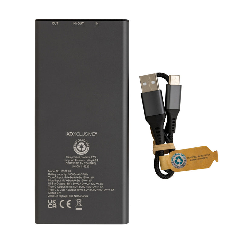 Load image into Gallery viewer, Terra RCS recycled 18W aluminium powerbank 10.000 mAh - Custom Wood Designs