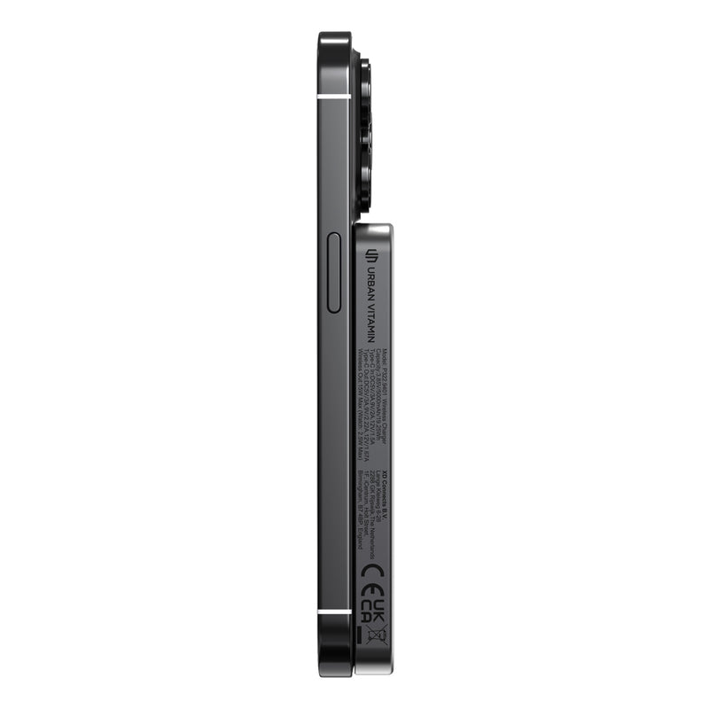 Load image into Gallery viewer, Urban Vitamin Marin 5000mAh magnetic wireless powerbank charging phone and tablet with 15W fast wireless charging.