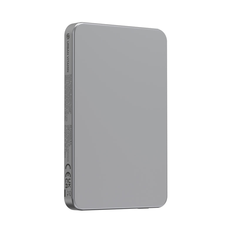Load image into Gallery viewer, Urban Vitamin Marin 5000mAh magnetic wireless powerbank for phones and tablets, with 15W fast charging and sleek design.