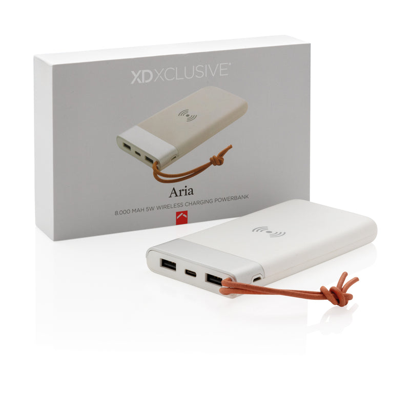 Load image into Gallery viewer, Aria 8.000 mAh 5W wireless charging powerbank - Custom Wood Designs