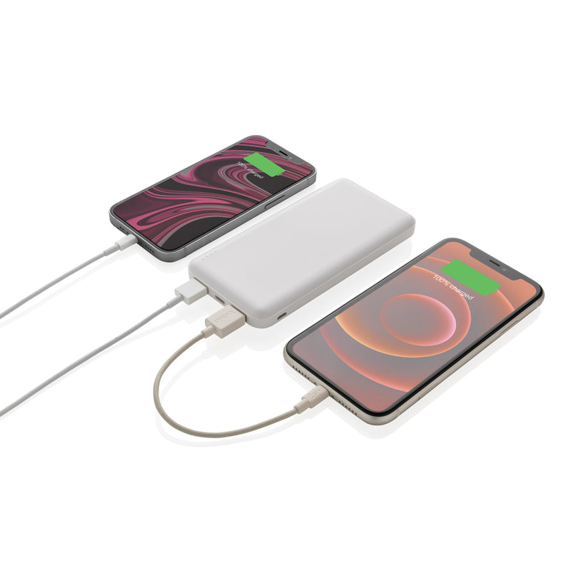 Load image into Gallery viewer, XD Collection high-density 10,000 mAh pocket powerbank for phones and tablets, compact portable charger with USB ports.