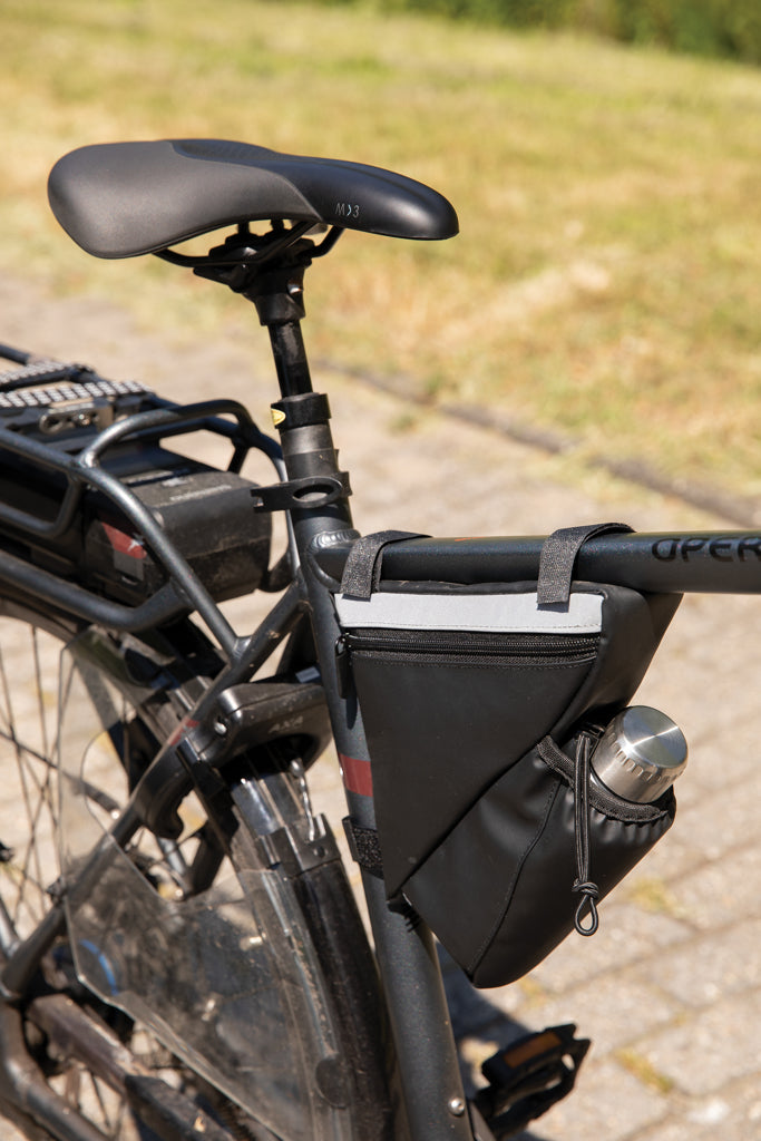 Load image into Gallery viewer, PU high visibility bike frame bag with bottle holder - Custom Wood Designs