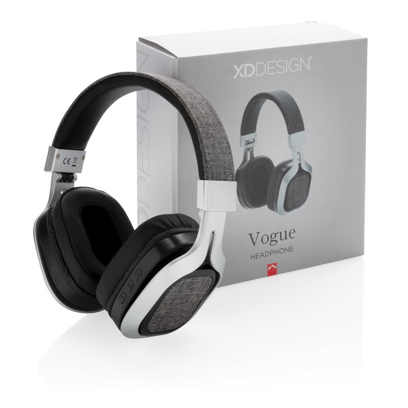 Load image into Gallery viewer, XD Design Vogue Headphone for audio, featuring sleek design and comfortable ear cups, shown in a stylish black finish.