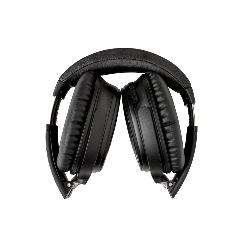 Load image into Gallery viewer, Swiss Peak ANC headphones in black with cushioned ear cups and adjustable headband, designed for immersive audio experience.